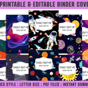 Binder Cover Boys, 10 Printable &amp; Editable Binder Covers+spines Binder ...