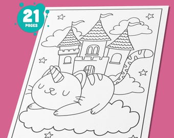 21 Adorable Kitten Coloring Pages for Kids & Teens - Instant PDF Book Download, Perfect for Cat Party Fun!
