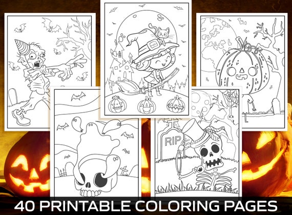 Halloween Activities for Kids 40 Printable Coloring Pages for