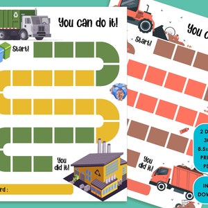 Printable Garbage Truck Reward Chart for Kids, Featuring a Working ...