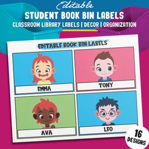 Editable & Printable Book Box Labels: 16 Customizable Designs for Perfect Classroom Decor