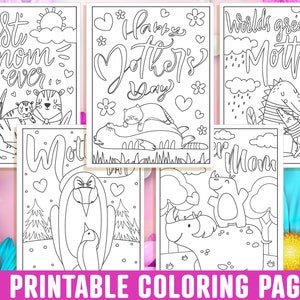 Mother's Day Coloring Pages, 40 Printable Mom Coloring Pages for Kids, Boys, Girls, Teens. Gift for Mom, Mom Coloring Book, Instant Download image 6