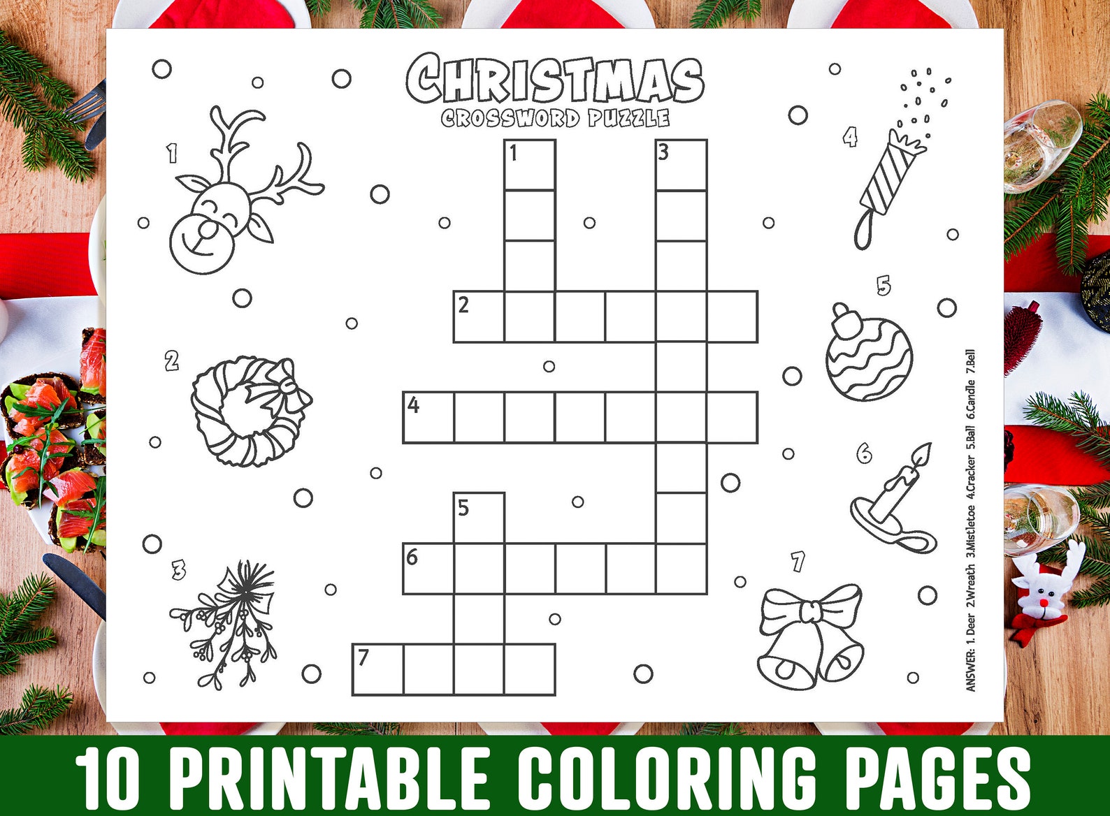 Christmas Placemat for Kids 10 Printable Christmas Placemats Etsy