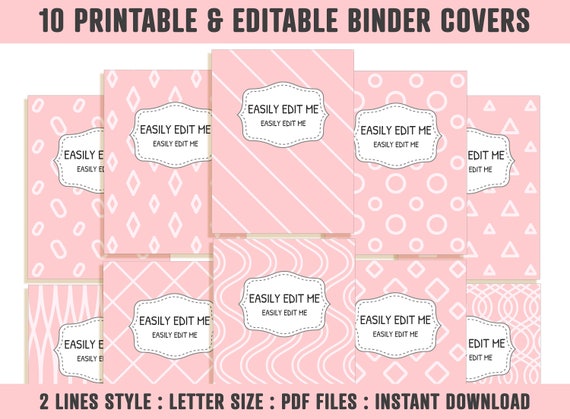EDITABLE Vintage Stationary Borders Binder Inserts Labels by Jolly