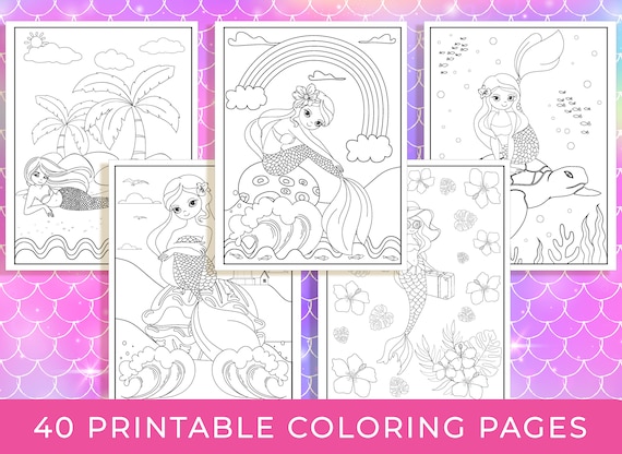 Mermaid Coloring Pages  40 Printable Mermaid Coloring Pages