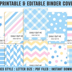 Binder Cover Inserts, 10 Printable &amp; Editable Binder Covers+spines ...