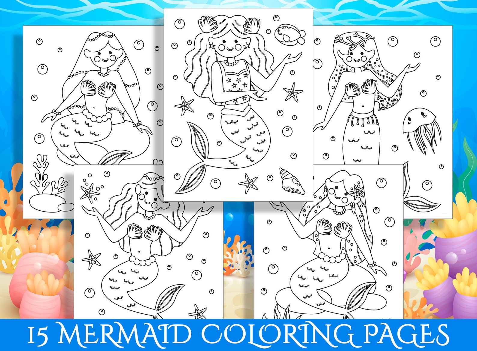 Under the Sea: A Mermaid Coloring Adventure for Preschool and