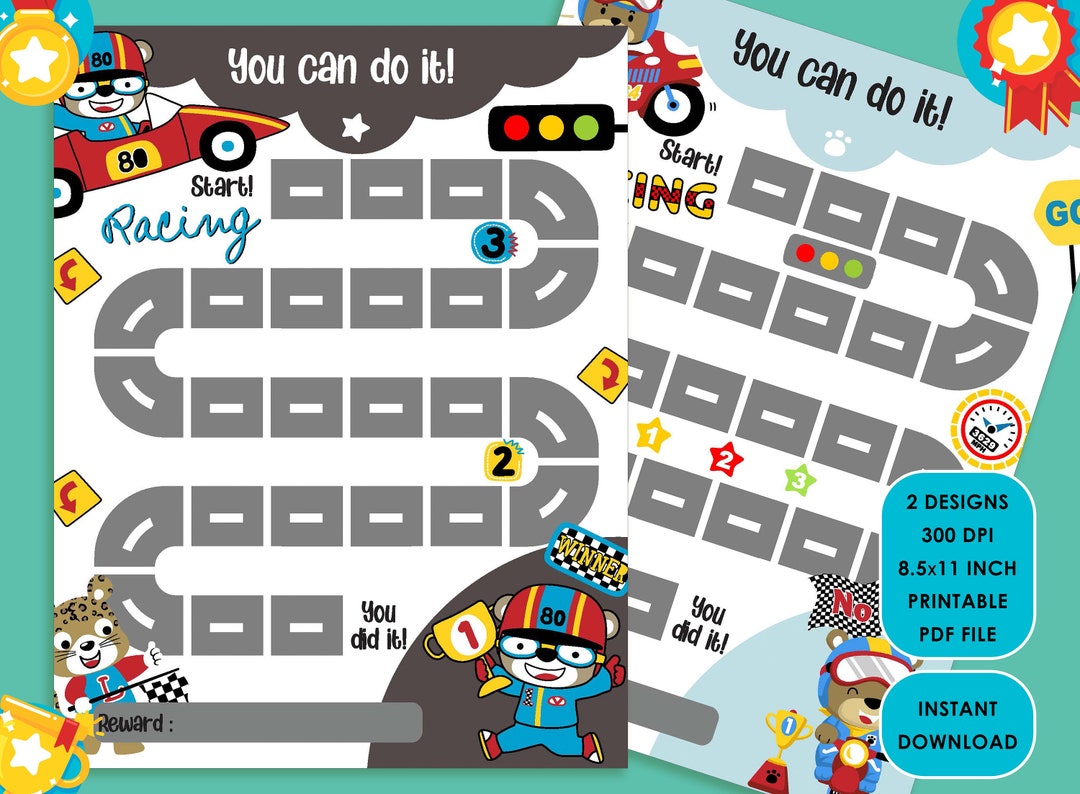 Printable Car Racing Reward Chart, Motorcycle Behavior Chart/boy Chore ...