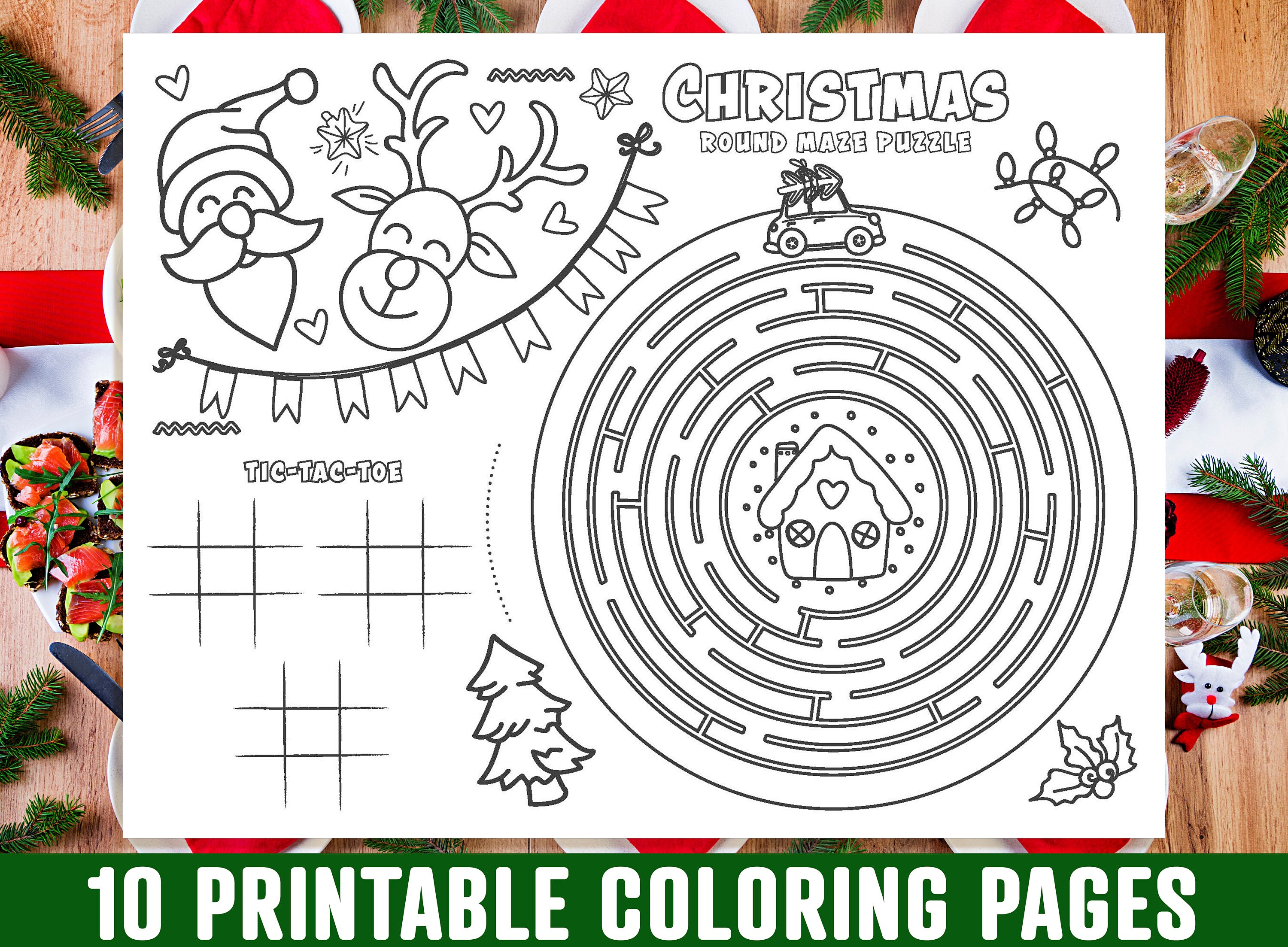 Christmas Placemat for Kids 10 Printable Christmas Placemats Etsy