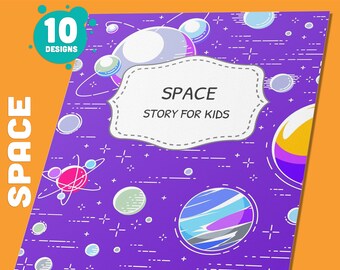 Space Backgrounds Binder Cover, 10 Printable/Editable Binder Covers+Spines, Planet/Star Planner Template, Teacher/School Binder Label/Insert