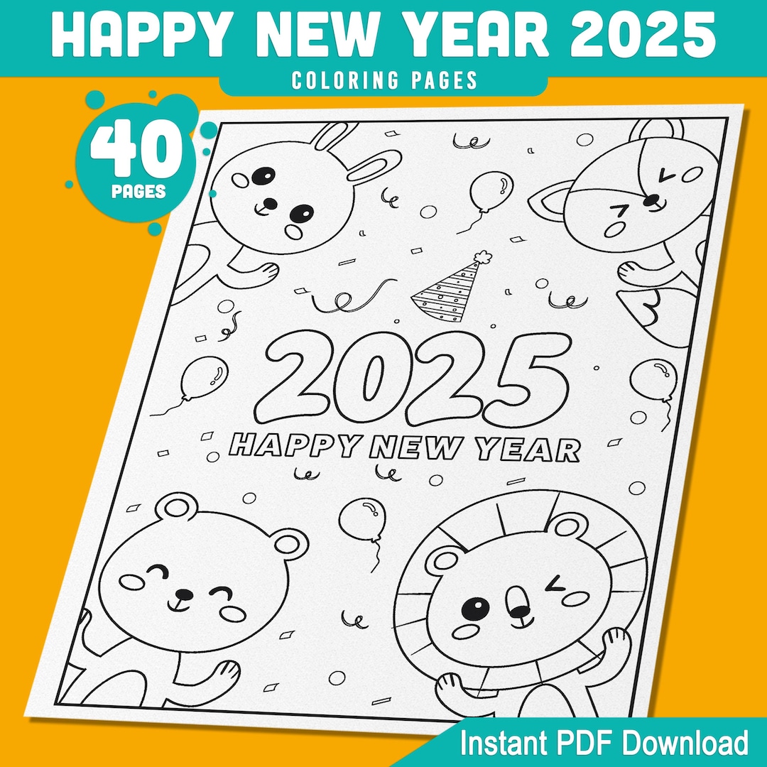 2025-happy-new-year-coloring-pages-for-kids-40-funny-animal-themed-sheets-perfect-for-holiday-fun-printable-pdf-instant-download-etsy
