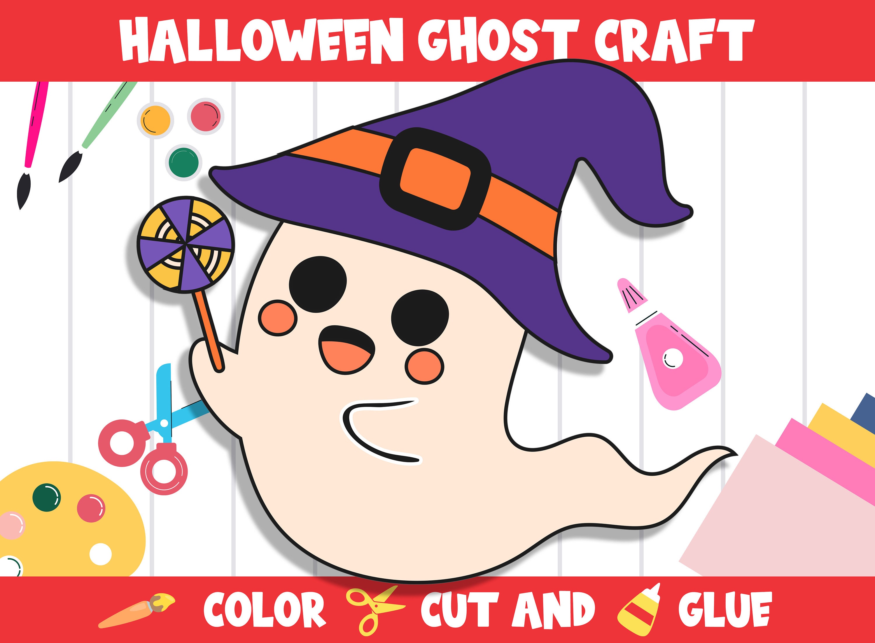 Glue ghosts {Halloween fine motor craft for kids} - Gift of Curiosity