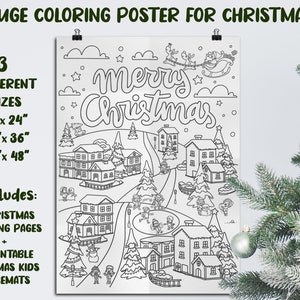 Christmas Tree & Fireplace Coloring Paper Placemats, 16in x 11in, 24ct