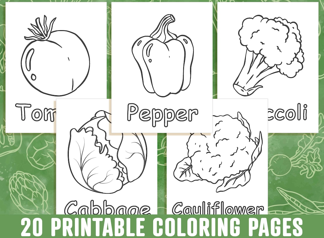 Vegetable Coloring Pages, Vegetable Coloring Book for Kids, Boys, Girls