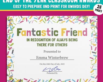 Editable Fun Awards for Students at the end of the Year, Classroom Awards, Student Recognition, PDF File, Instant Download
