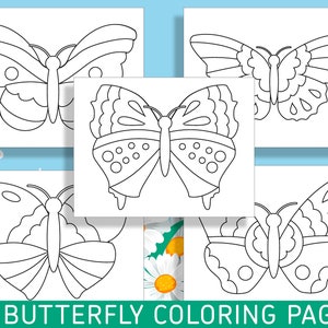 Fluttering Fun: 25 Butterfly Coloring Pages for Kindergarten and Preschool, PDF File, Instant Download