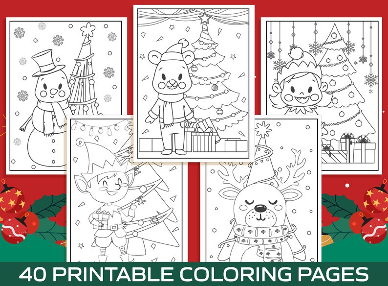 Christmas Coloring Pages 40 Printable Christmas Coloring Pages for Kids, Boys, Girls, Teens. Christmas Party Activity, Christmas Gift. image 4