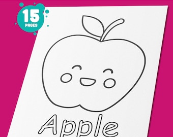 Fruit Coloring Pages: Fun Coloring Book Designs – Perfect for Fruit Lovers, Kids, Boys, Girls, and Teens! PDF File – Instant Download.