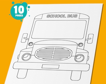 School Bus Coloring Pages, 10 Fun Printable Designs for Kids, Perfect for Back to School, Homeschool, or Art Centers, Instant PDF Download