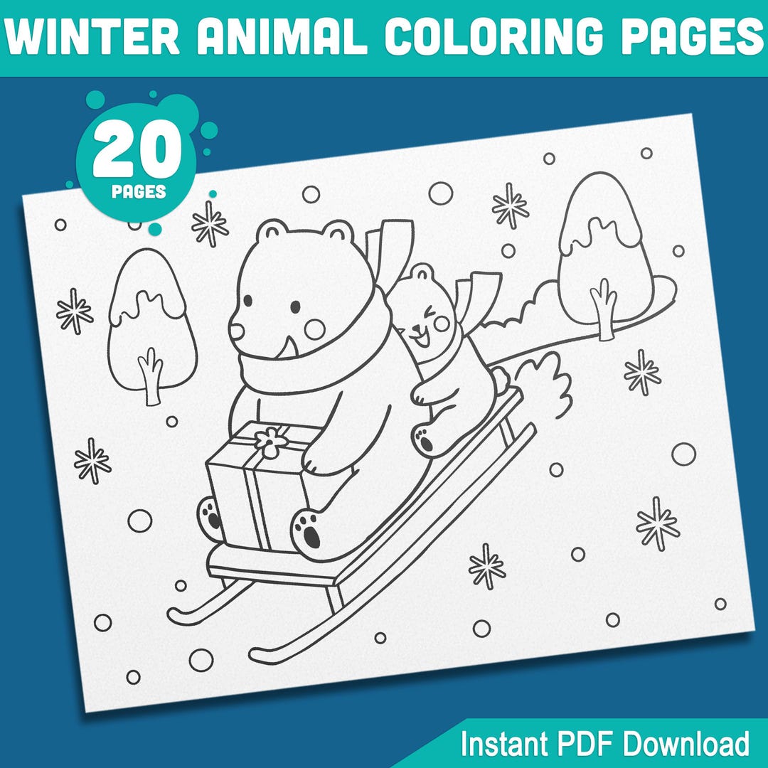 Arctic Adventures: 20 Playful Winter Animal Coloring Pages for Kids ...