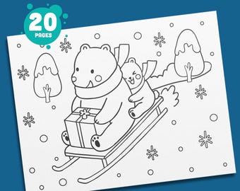 Arctic Adventures: 20 Playful Winter Animal Coloring Pages for Kids – High-Resolution PDF Book, Instant Download
