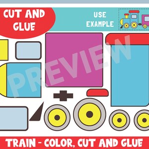 Train Craft Activity - Color, Cut, and Glue for Prek to 2nd Grade, PDF ...
