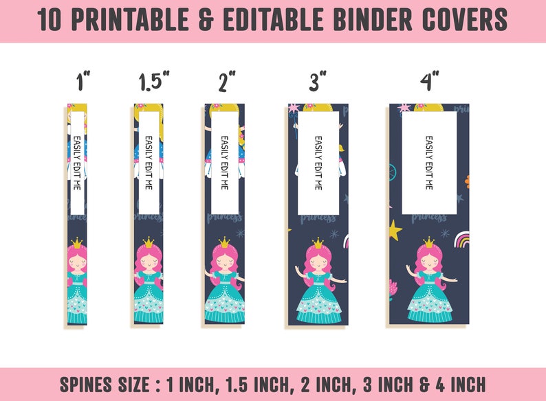Binder Cover for Girls 10 Editable Coversspines - Etsy
