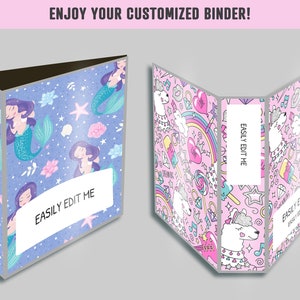 Binder Cover for Girls, 10 Printable &amp; Editable Binder Covers+spines ...