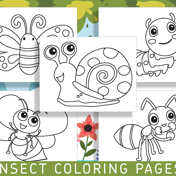 Buzz into Fun with 25 Insect Coloring Pages - Perfect for Kindergarten and Preschool! - PDF File, Instant Download