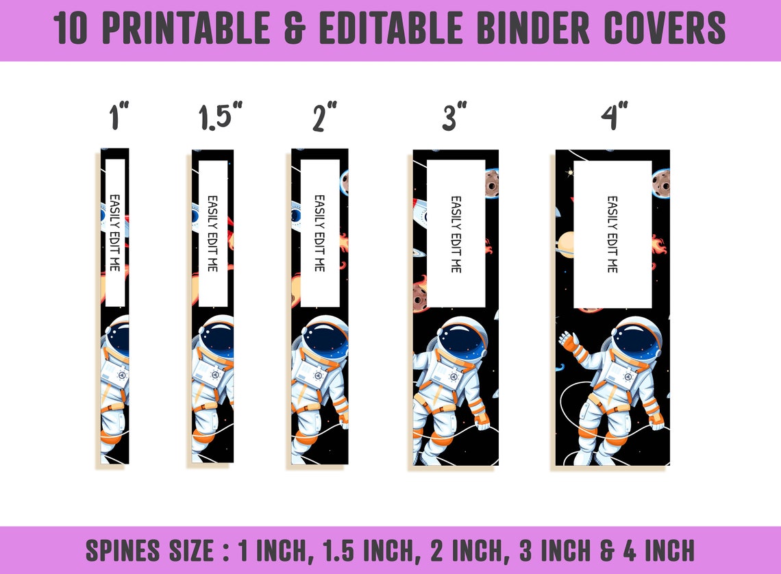 Binder Cover Boys 10 Printable & Editable Binder - Etsy