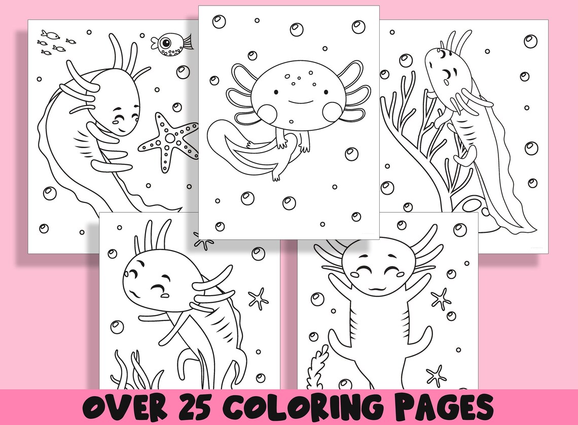 Colour & Carry Axolotl Activity Tin - Kids Colouring, Stickers & Creative Fun Set main image 0