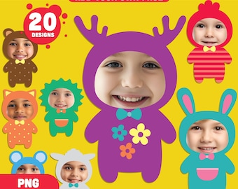 Animal Body Clipart Templates: Add Your Own Photo Face, Fun Cutouts for Kids' Creative Play, DIY Printable Crafts, PDF + PNG Files
