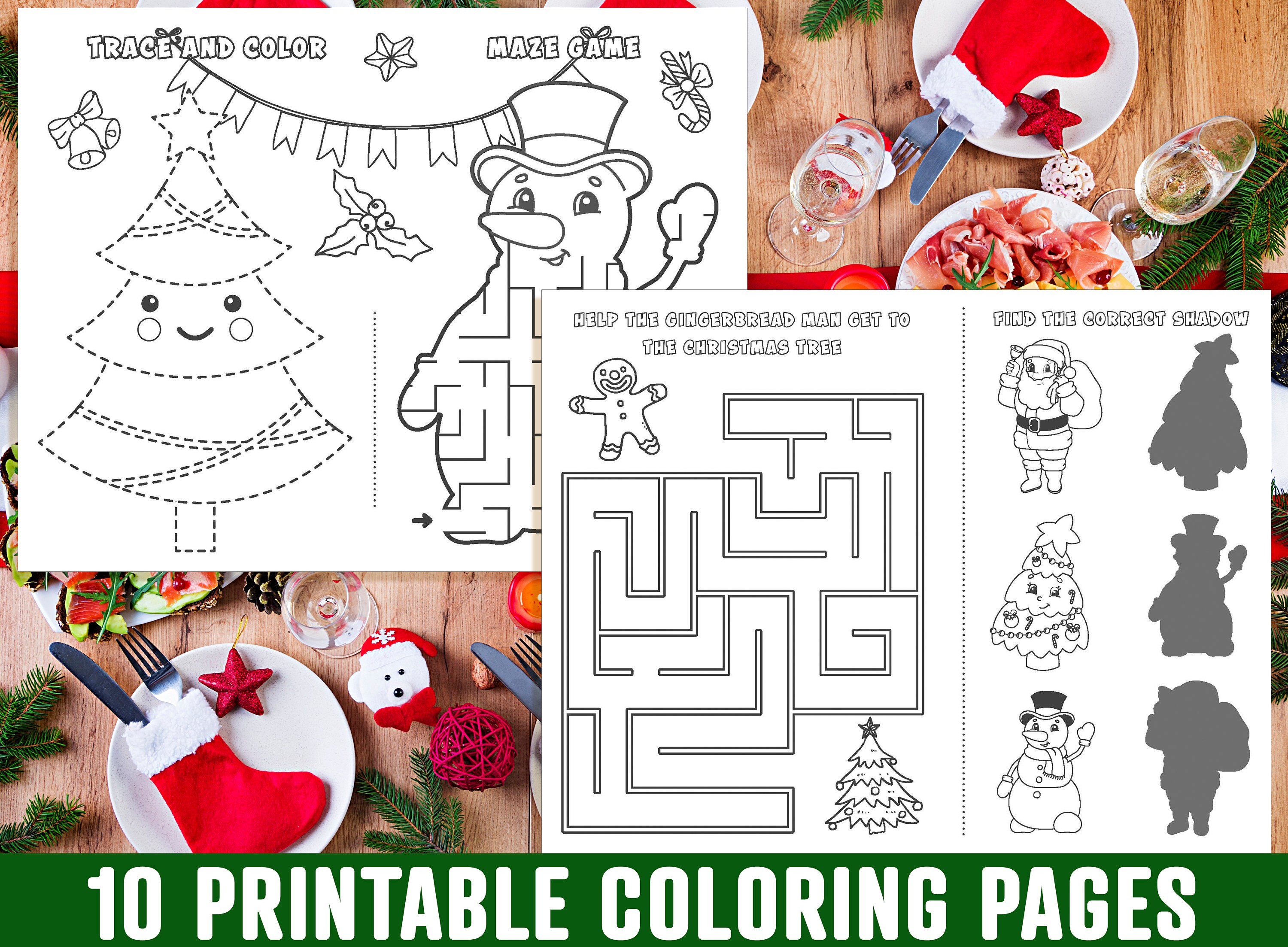 Christmas Placemat for Kids 10 Printable Christmas Placemats Etsy