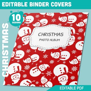 Merry Christmas Pattern Binder Cover, 10 Printable & Editable Binder Covers + Spines, Binder Inserts, Teacher/School Planner Template