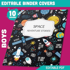 Binder Cover For Boys, 10 Printable/Editable Covers+Spines, Teacher/School Binder, Planner Cover, Binder Insert, Printable Binder Cover, PDF