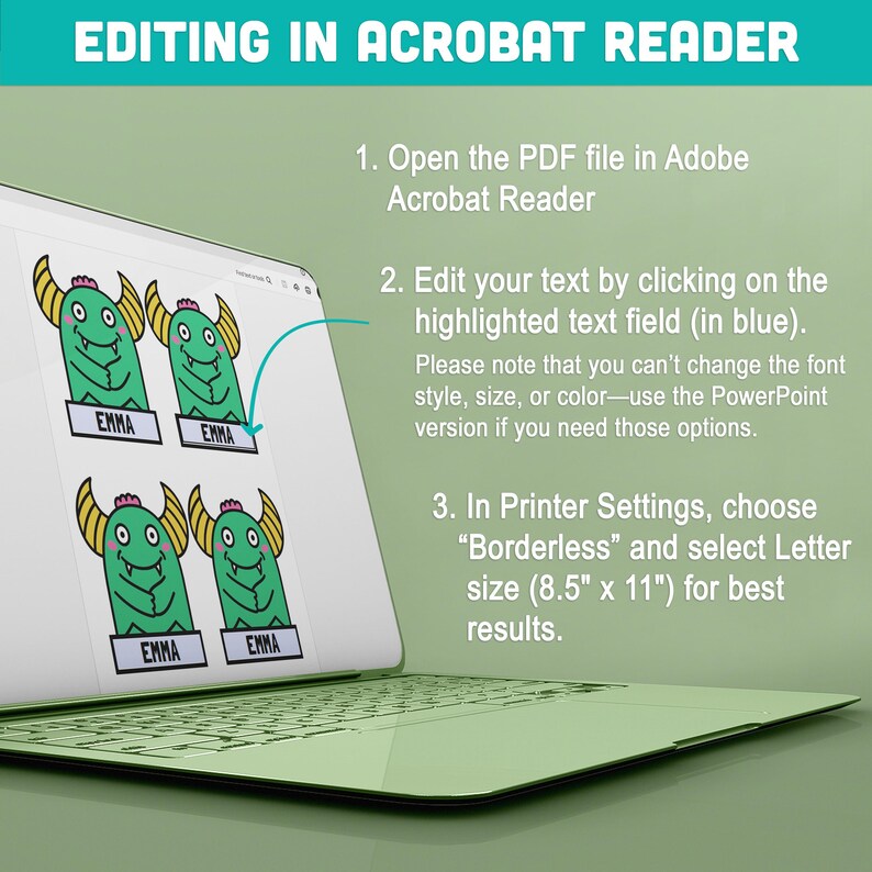 Editable Locker Labels (cubby Name Tags), Cute Monster Themed, PDF ...