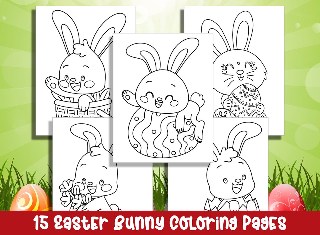 Easter Bunny Delight: 15 Whimsical Coloring Pages for Preschool ...