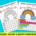 40 Count Color & Graph Worksheets Count and Graph Shapes - Etsy