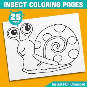 Insect Coloring Pages: 25 Fun Coloring Book Designs, Perfect for Insect Lovers, Kindergarten & Preschool Kids! PDF File, Instant Download.