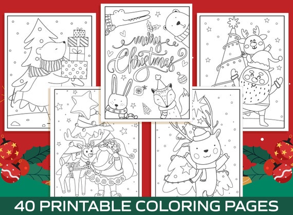 Christmas Coloring Book For Boys Ages 8-12: 50 Fun & Simple Coloring Pages For Kid [Book]