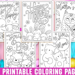 Mother's Day Coloring Pages, 40 Printable Mom Coloring Pages for Kids, Boys, Girls, Teens. Gift for Mom, Mom Coloring Book, Instant Download image 4