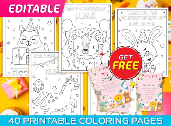 Editable Birthday Coloring Pages  40 Printable & Editable