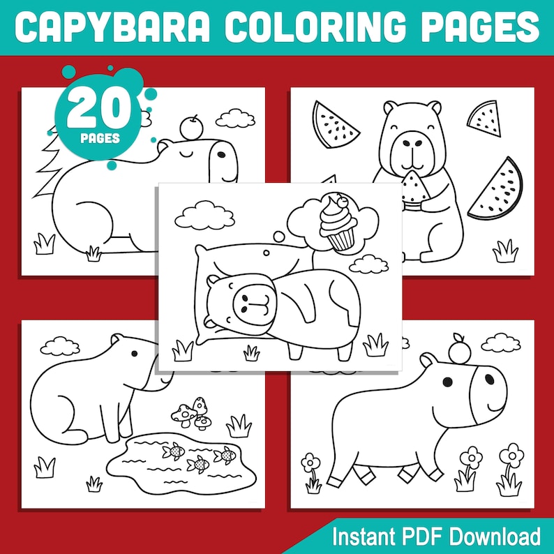 20 Fun Capybara Coloring Pages for Kids – Perfect for Preschool ...
