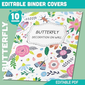 Binder Cover Printable, 10 Covers+Spines, Binder Insert, Planner Cover, Teacher Binder, School Binder Cover, Printable Floral Binder Cover