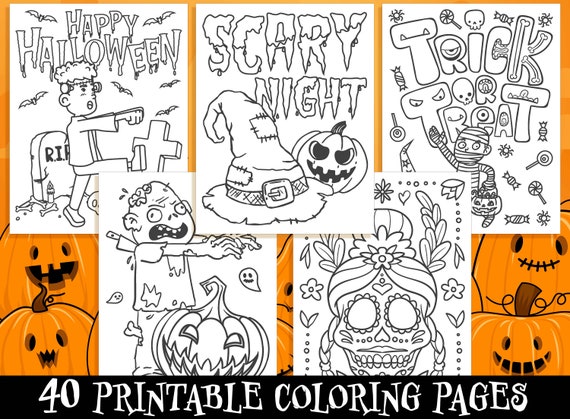 Halloween Coloring Book  40 Printable Halloween Coloring
