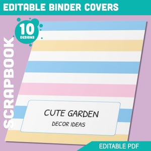 Binder Cover Inserts, 10 Printable & Editable Binder Covers+Spines, Planner Cover Template for Teacher/School, Printable Binder Cover, PDF
