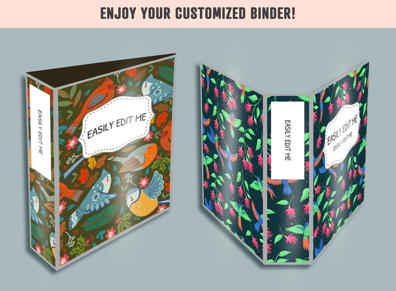Various Birds Binder Cover 10 Printable/editable Binder - Etsy