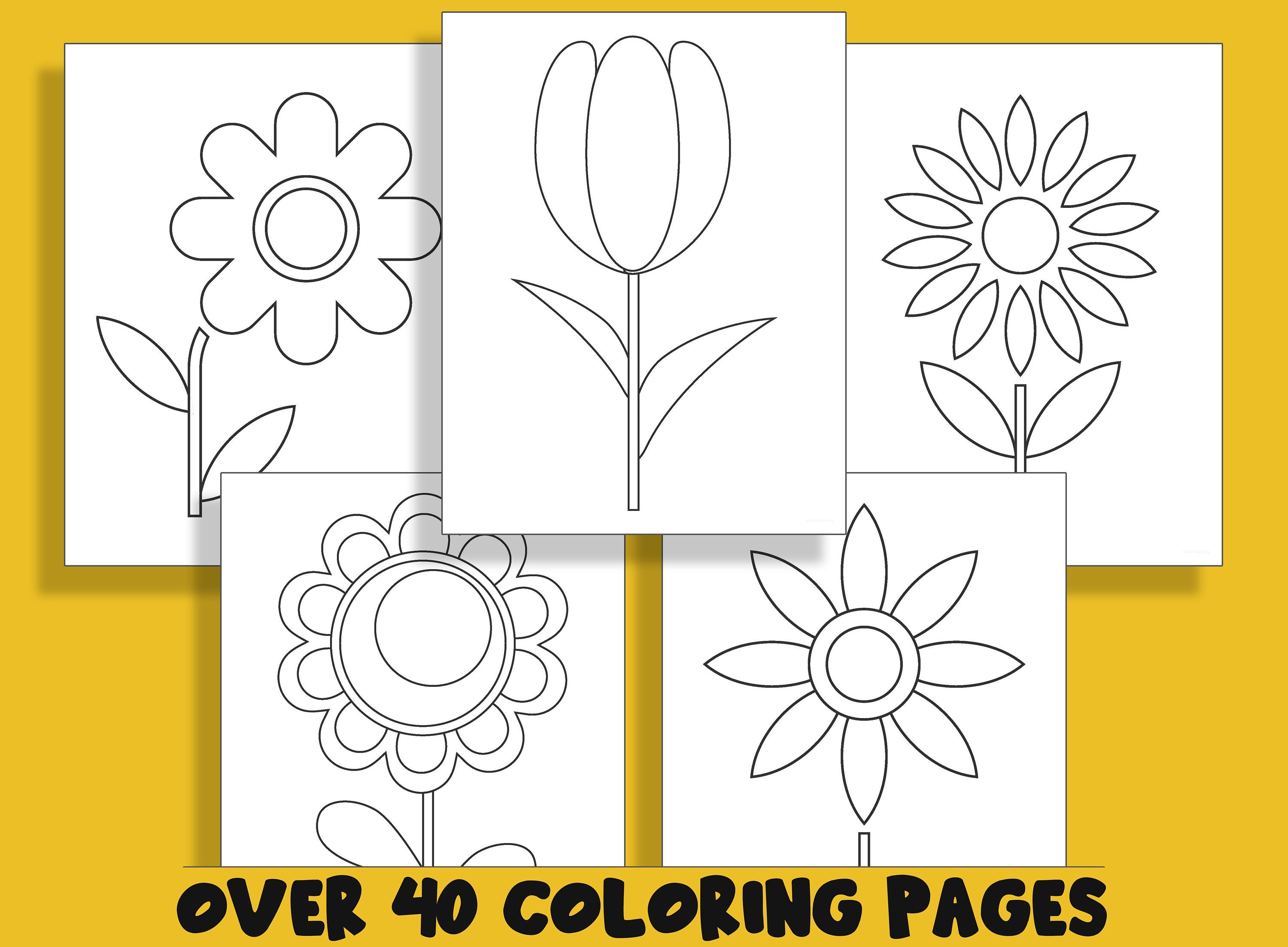Printable Spring Flowers Coloring Pages