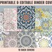Mandala Binder Cover, 10 Printable/editable Binder Coversspines, Hand ...
