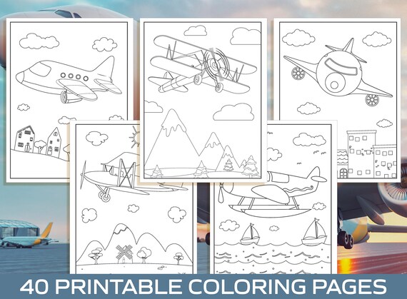 Airplane Coloring Book: Fun Colouring & Activity Books for Kids Ages 4-8  (Paperback)